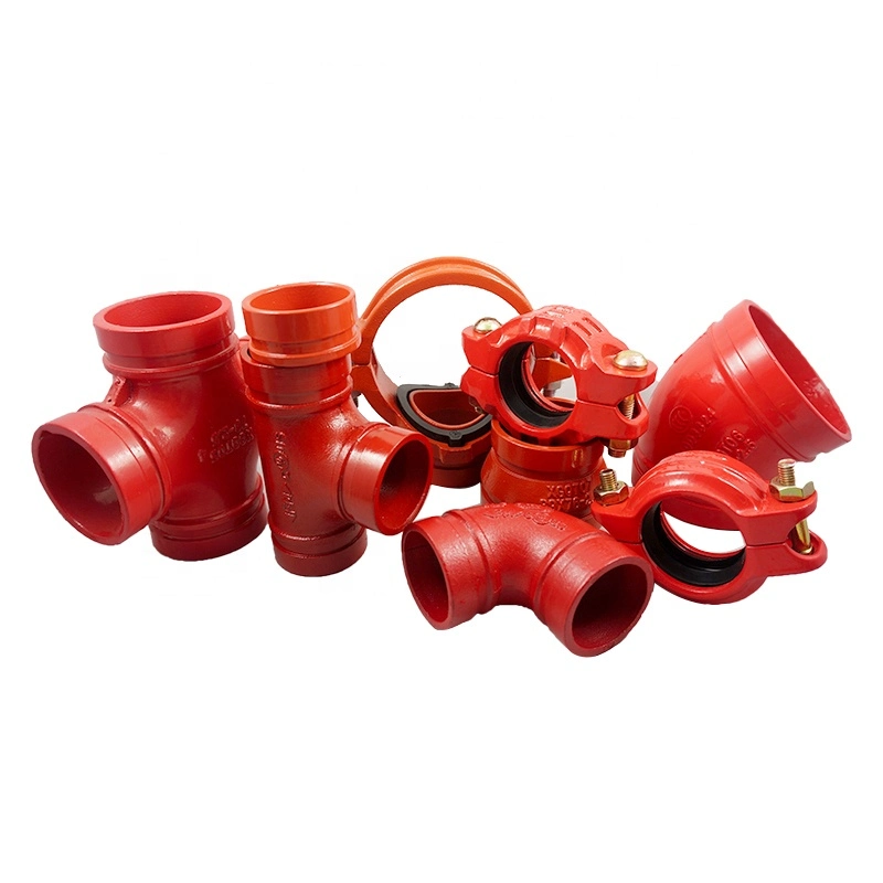 UL FM Ductile Iron Cast Iron Grooved Pipe Fittings Adaptor Flanges