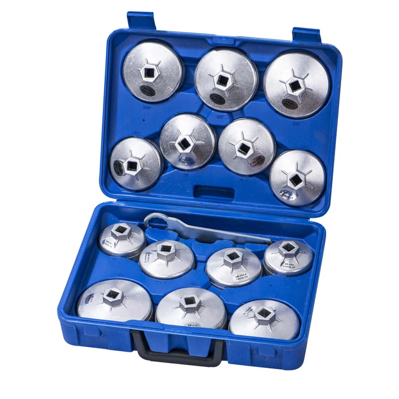 DNT Automotive Tools Manufacturer Vehicle Tools 15PCS Cup Type Oil Filter Wrench Set in Plastic Case for Car Repair