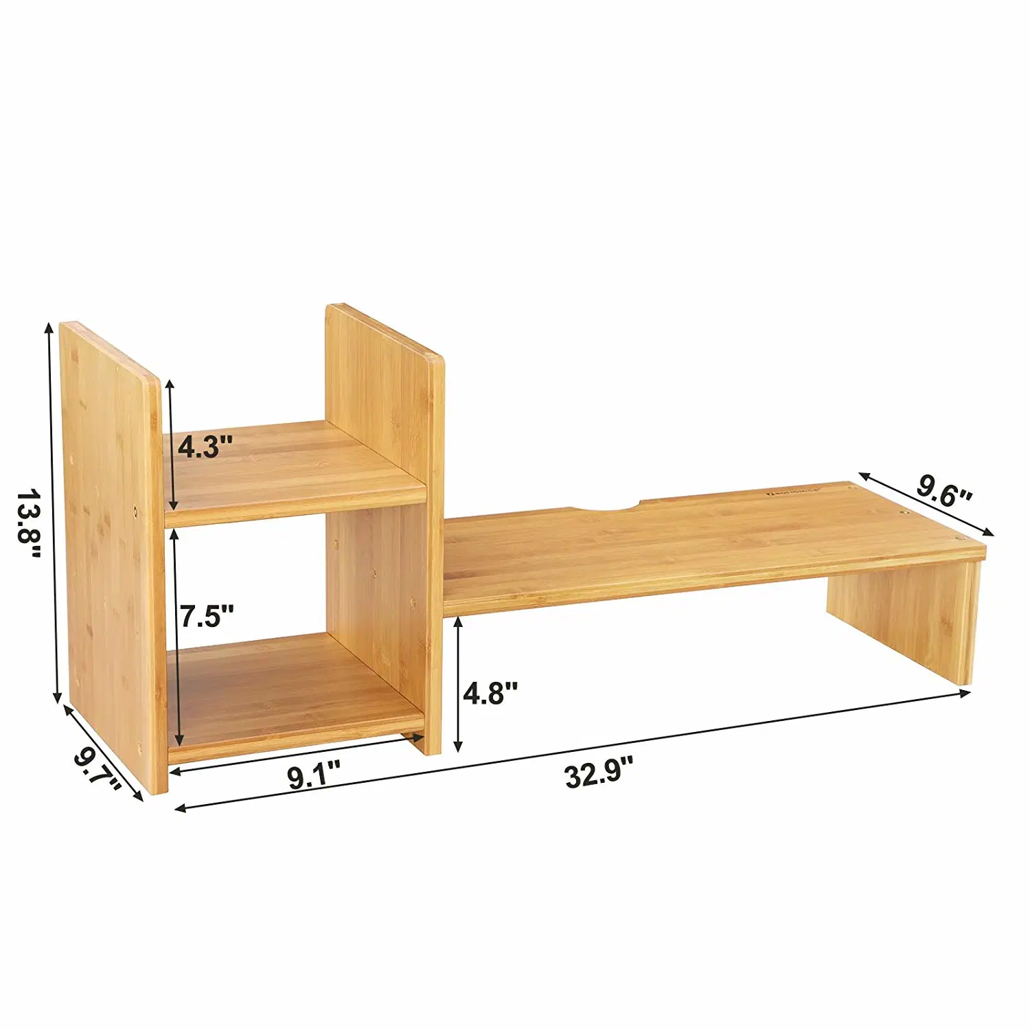 Bambú natural portátil/soporte de monitor de computadora de escritorio de oficina Diseño portátil Organizador Conjunto magnético