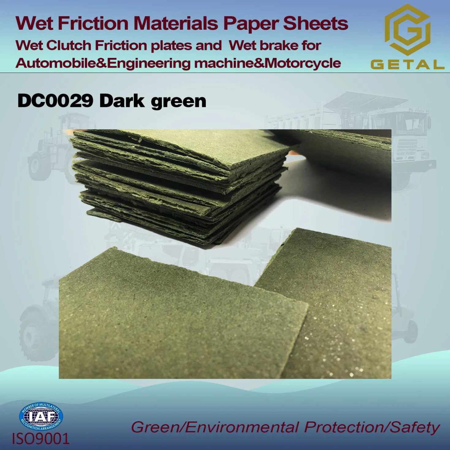 Getal Wet Friction Materials Paper Sheets and Rings for Wet Clutch and Wet Brake