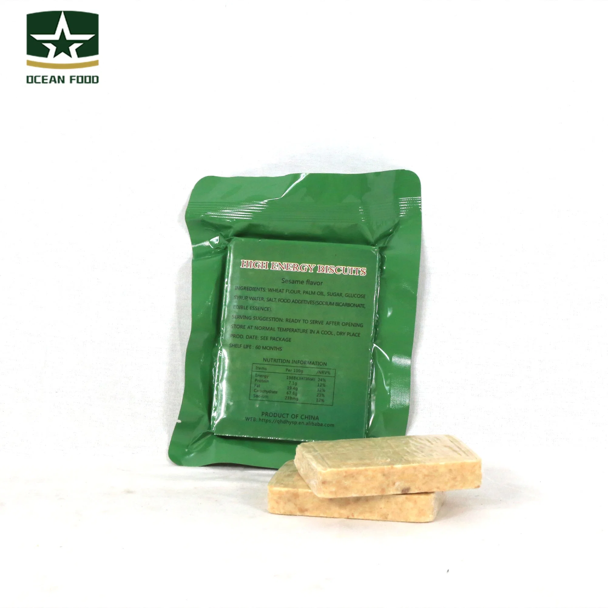 Barre d'comprimé 120g*40 ration militaire de haute énergie Biscuits Biscuits durs