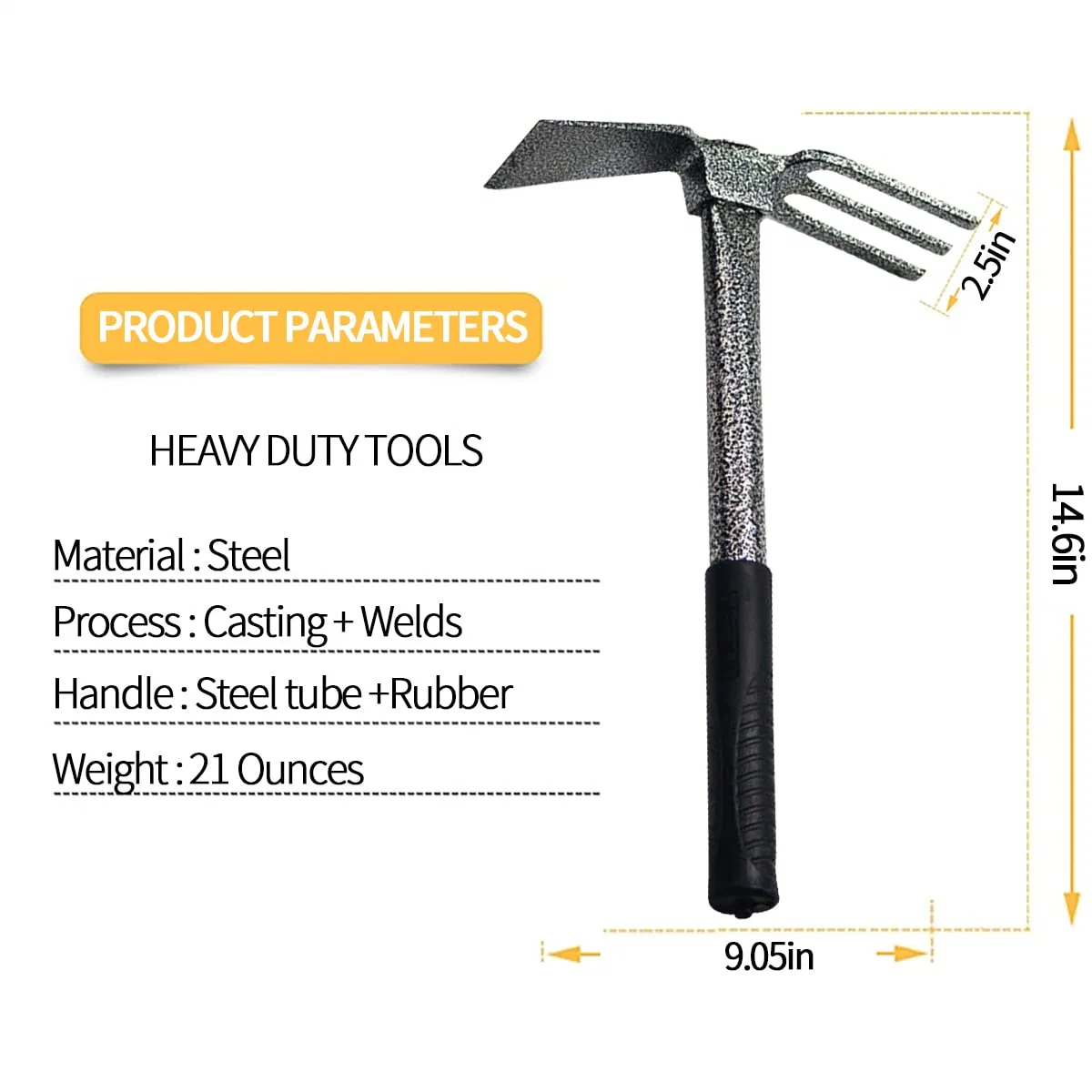 Factory Outlet Hand Digger Hoe Combo Non-Slip Handle Anti-Rust Head Gardening Tool