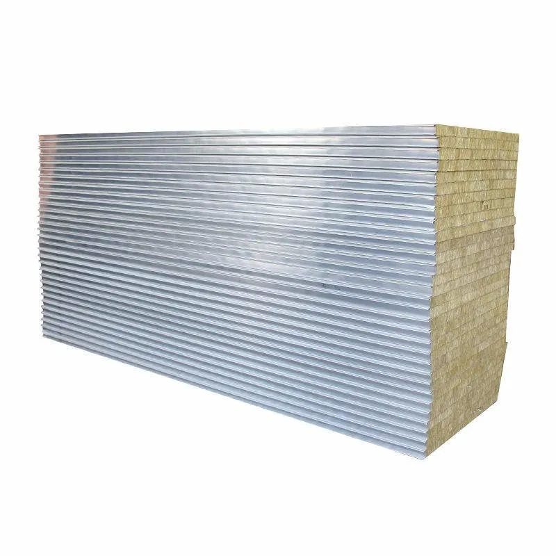 80-140kg/M3 Building Material Wall Panel Rock Wool Sandwich Panel From China Manufacturer