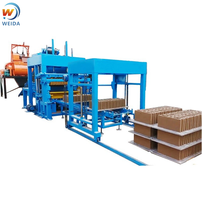 Full Automatic Qt5-15 Concrete Hollow Cement Block Stone Brick Making Machine Production Line