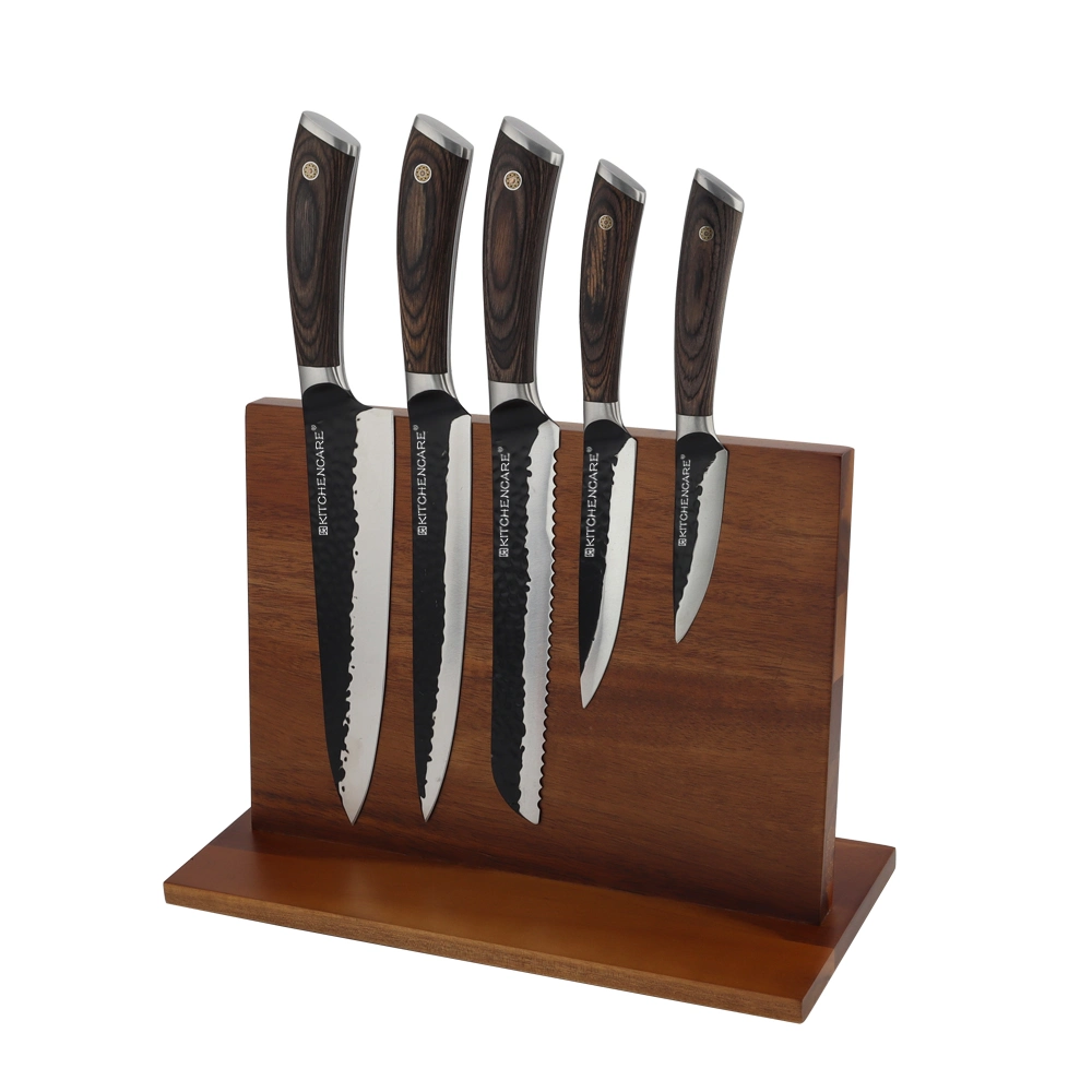 Kitchencare Black Hammer 6PCS Knife Block Set Kitchen Knives