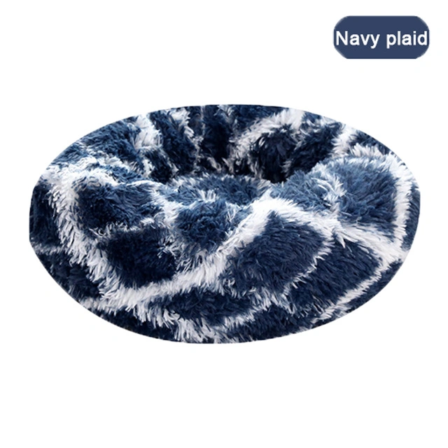 Pet Supplies Manufacturers Custom Printing Home Collapsible Outdoor Donut Removable Plush Cover Fluffy Cats and Dogs Pet Bed Pet Nest