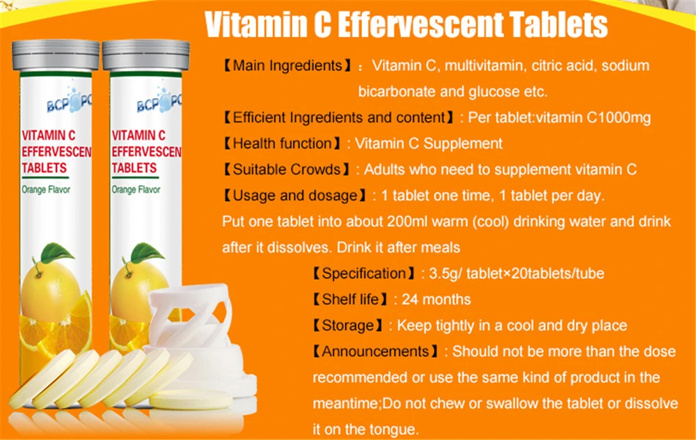 Promote Cell Metabolism and Detoxify Vitamin C Effervescent Tablet