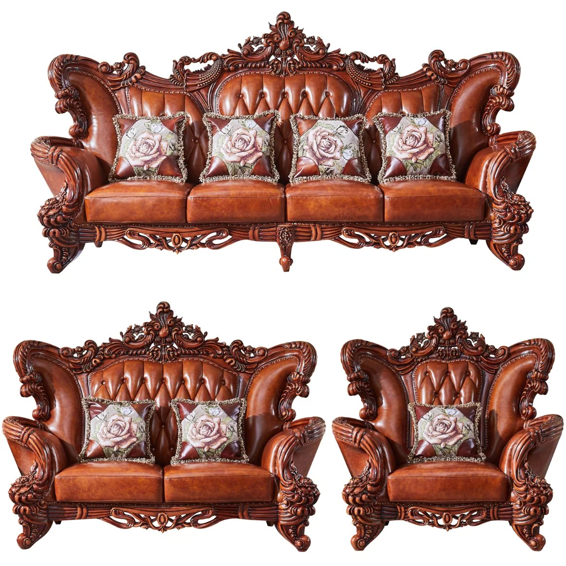 Home Furniture Factory Wholesale/Supplier Antique Luxury Leather Sofa in Optional Couch Color and Seats