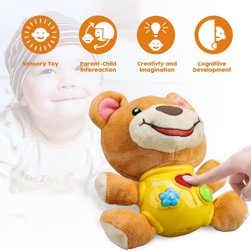 Bebé Juguetes Musicales juguetes Toddle iluminan bebé lindo oso de peluche juegos de aprendizaje de juguete para bebé niño niña bebé juguetes interactivos