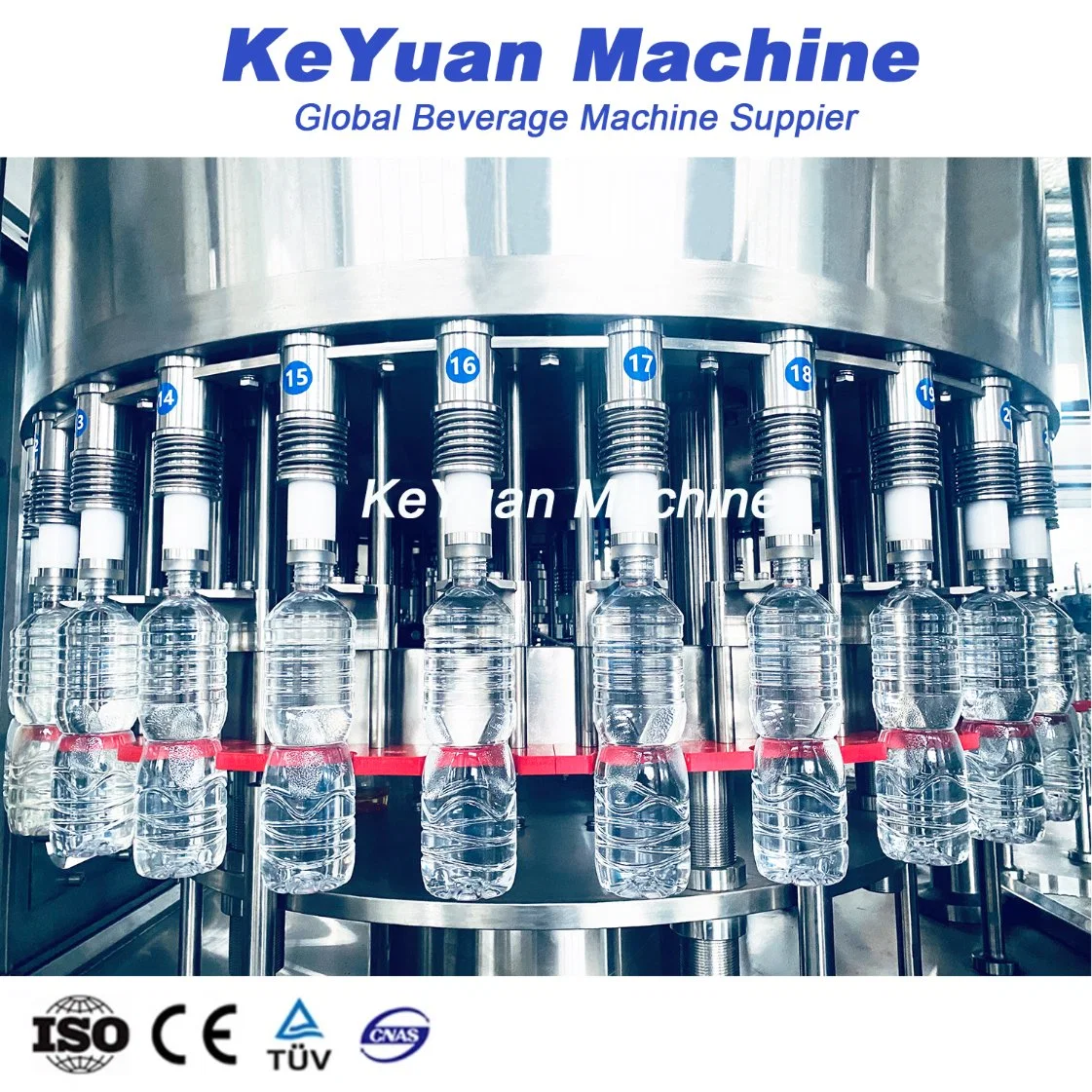 2000-24000bph PET Kunststoff Glasflasche Automatik 3-in-1 Monoblock reines Wasser Saft Getränke Softdrink Flüssige Füllung Verpackungsmaschine Produktionslinie