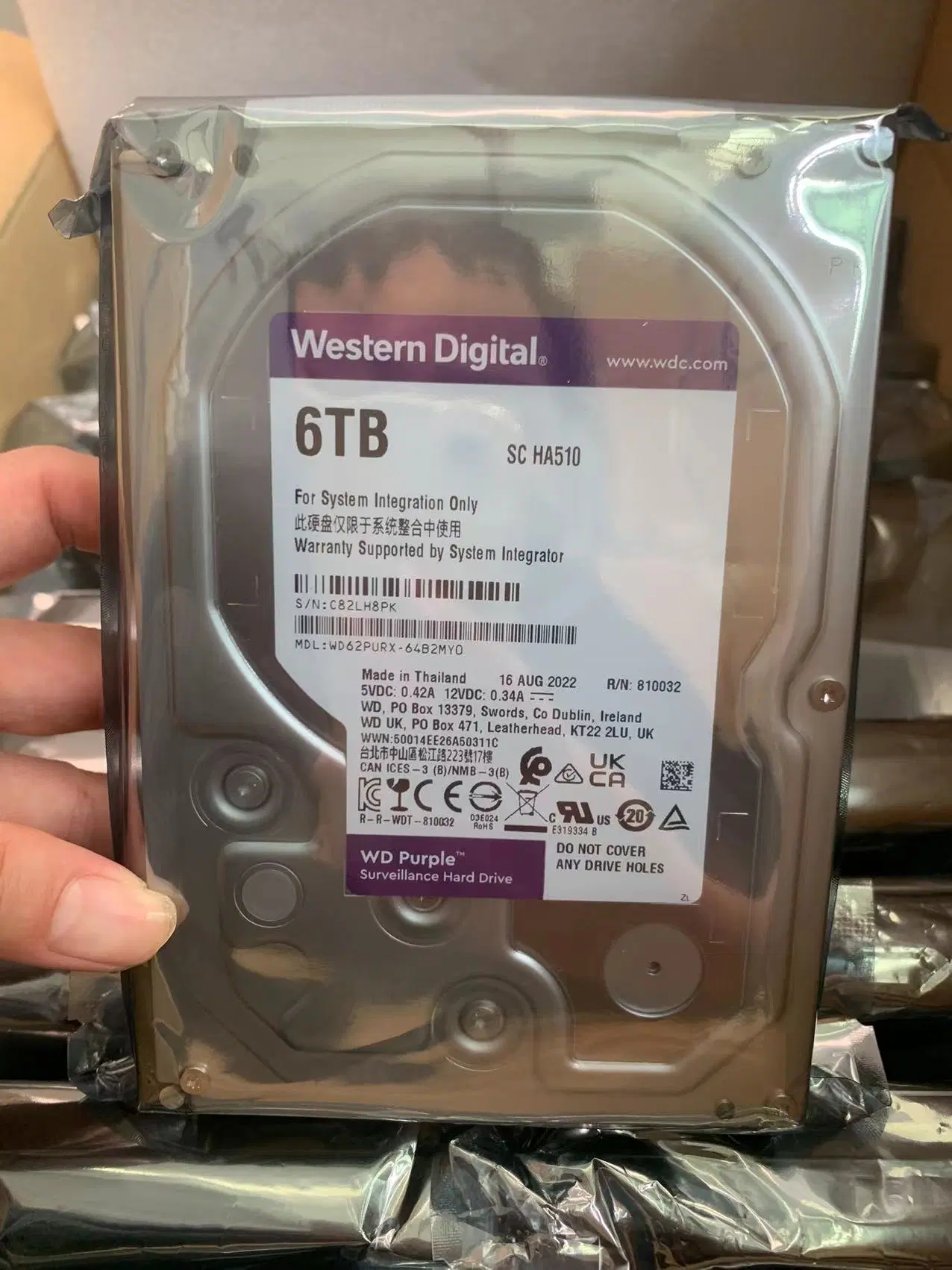 Unidad de disco duro de buena calidad 6TB HDD 3,5inch servidor al por mayor Disco duro Wd62purx