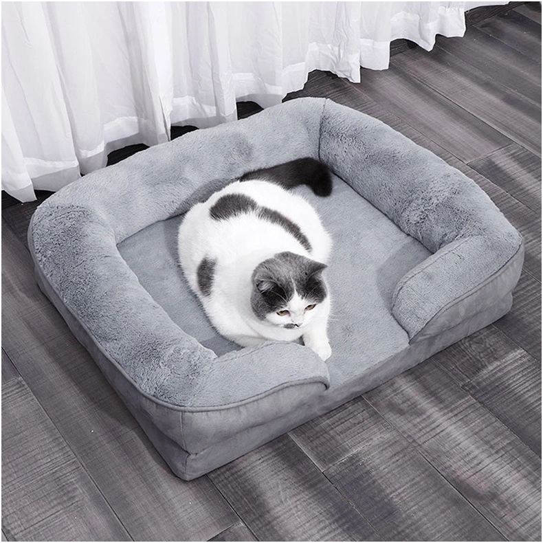 Lit pour chien et chat en polyester lavable personnalisé