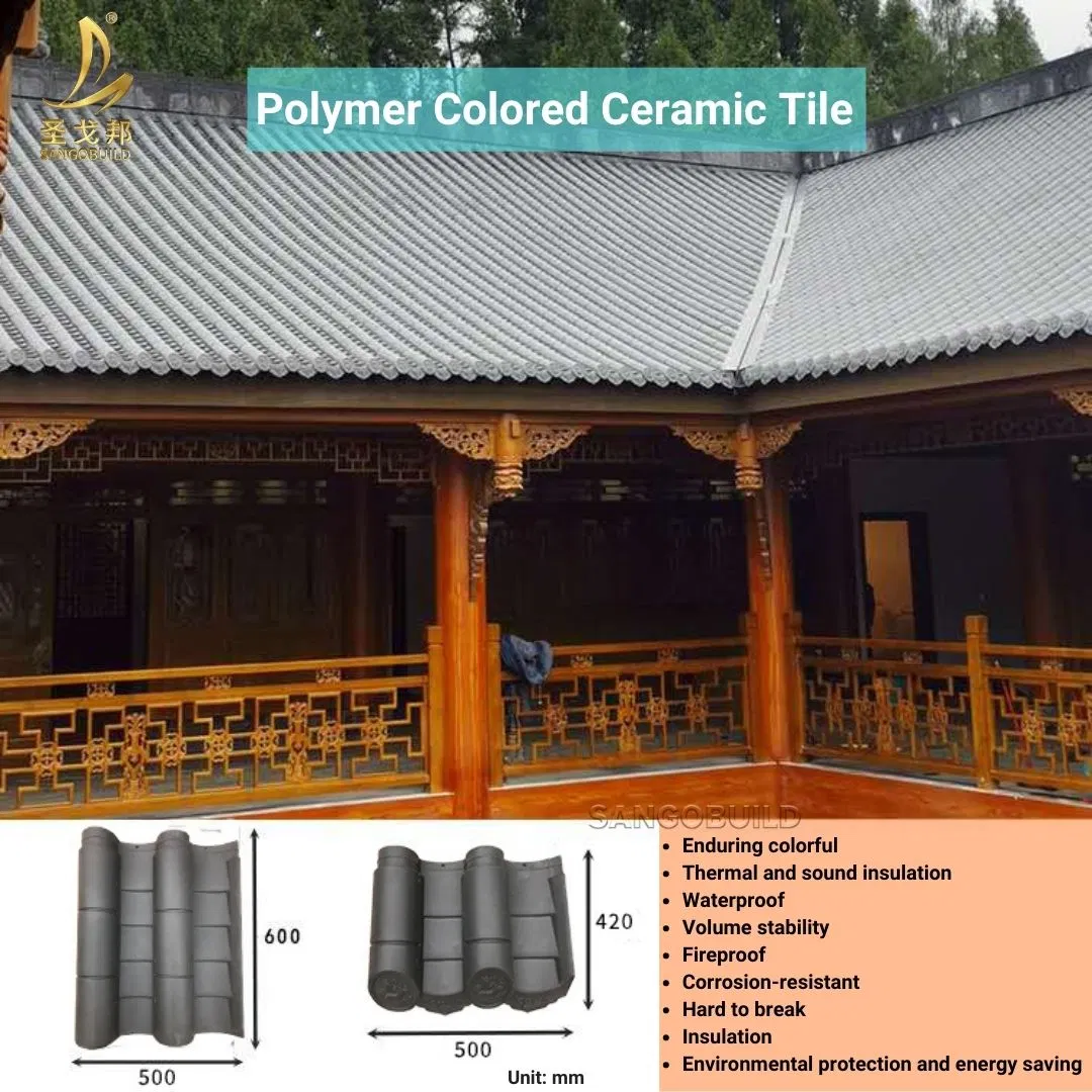 70 Years Warranty Synthetic Resin Antique Chinese Colored Roof Tile for South Aisa