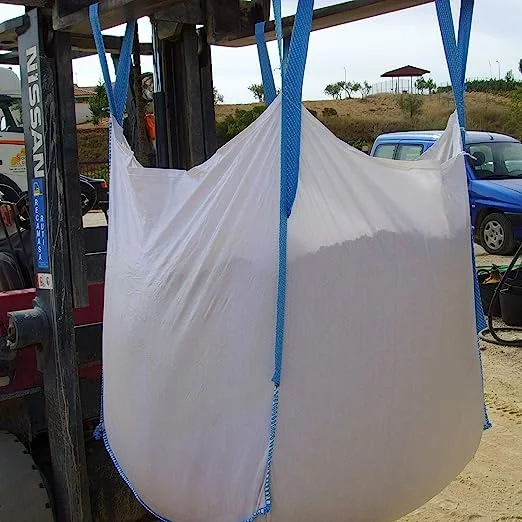 Jumbo FIBC Bulk Bag U Panel One 1 Ton Bag Sand Bag, 35"L X 35"W X 35"H 180 Gallons 1000kg Swl Open Top Flat Bottom Woven Polypropylene Big Bag