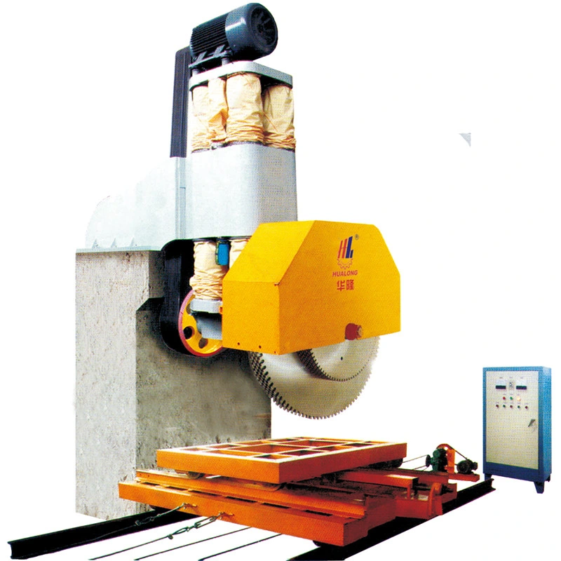 Hualong Machinery Automatic Marble Block Cutter Granite Rock Cutting Saw Machine 4 Pillars Hydraulic Lifting