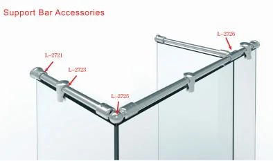 Acero inoxidable vidrio ducha barras de apoyo Accesorios clase abrazaderas hardware