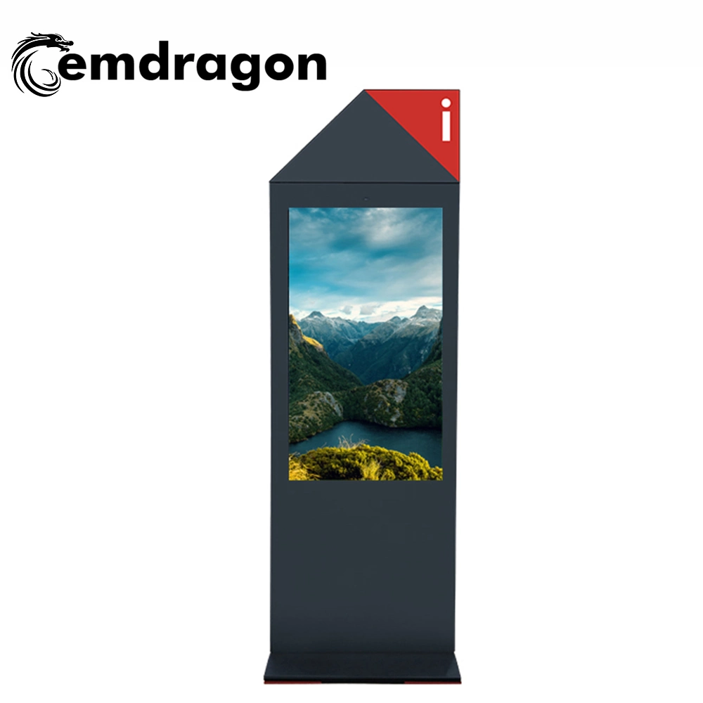 Wind-Cooled Vertical Screen Landing Ultra-Thin Outdoor Advertising Machine 55 Inch LCD Floor Ad Screen Outdoor Touch Technology Kiosk Multi Touch Screen