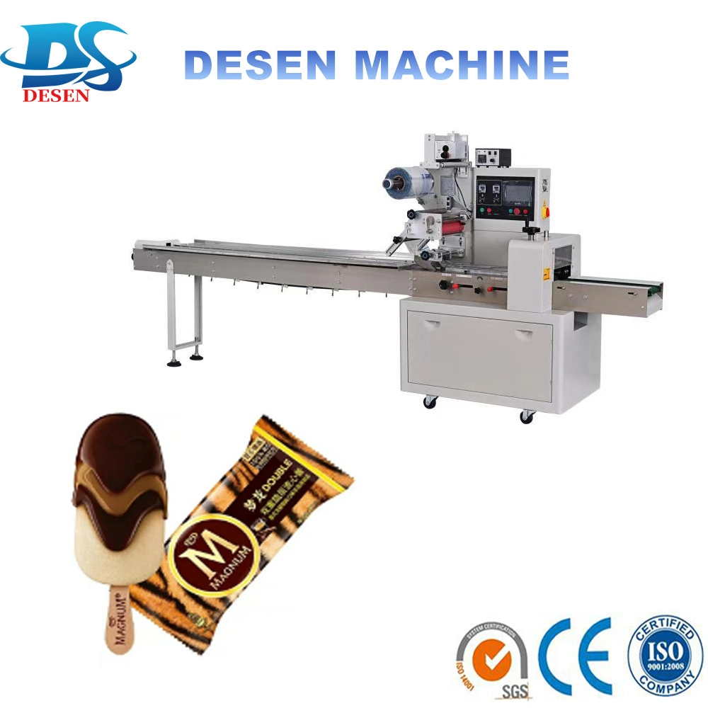 Fully Automatic Horizontal Wrapping Flow Pack Packing Machine for Lolly Popsicle