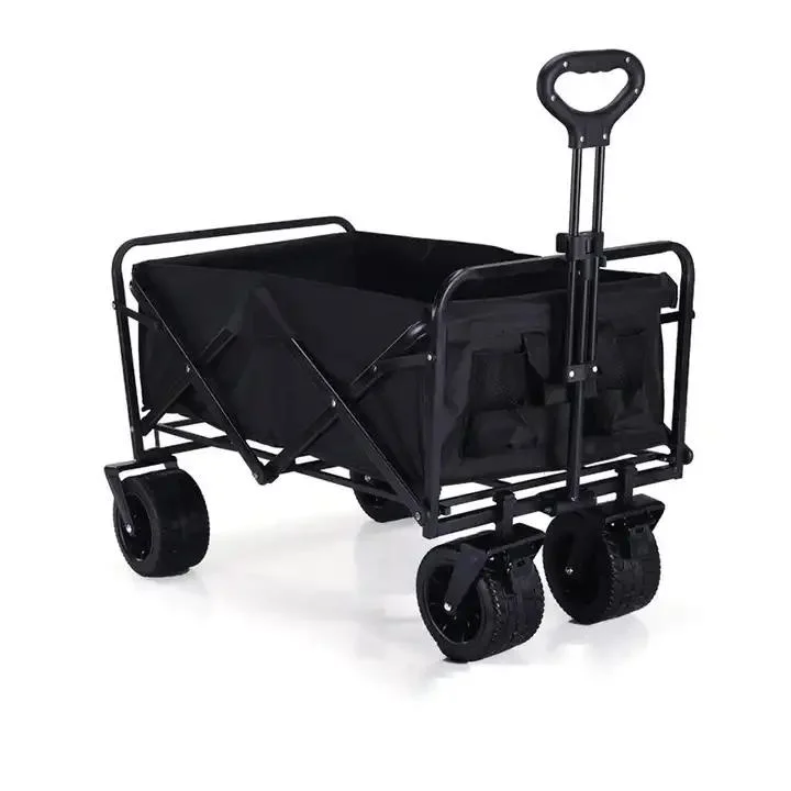 Extended Folding Wagon, Utility Grocery Wagon Cart for Camping Outdoor Beach Shopping