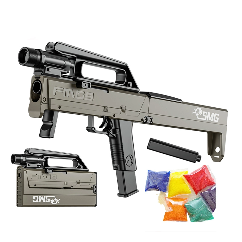 Pistolet à billes d'eau électrique automatique pliable Fmg9 jouet de tir en gros en plein air.