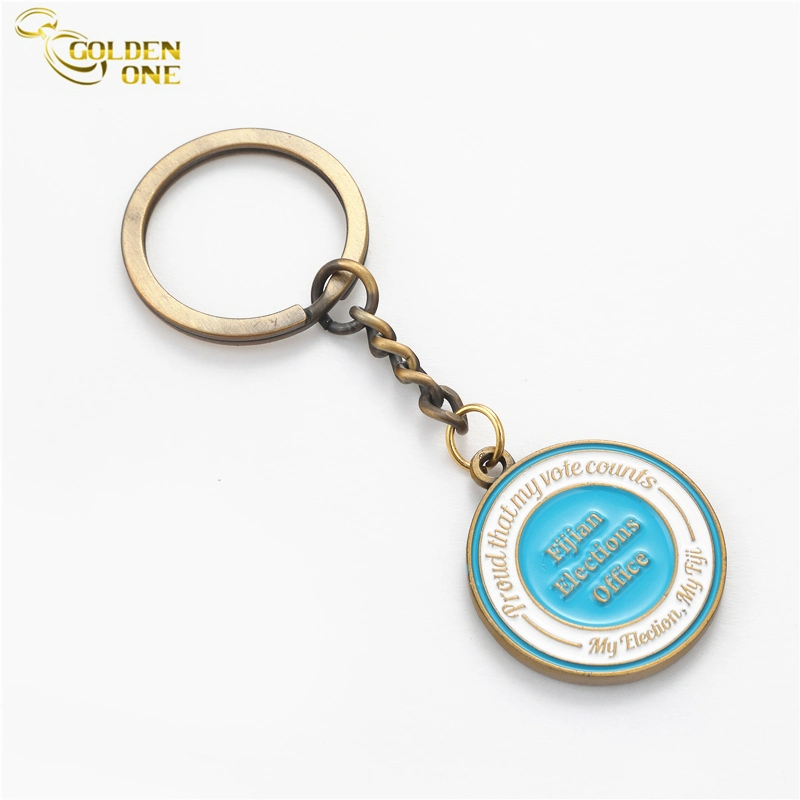 Promotion Gift Fancy Design China Wholesale/Supplier Enamel Souvenir Leather Name Tag Keyring Metal Key Chains