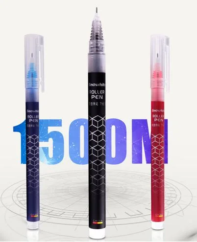 Stationery Liquid Ink Rollerball Pens, Snowhite 0.5mm Extra Fine Point Pen Smooth Writing Quick Dry Roller Pens Black Ink, 12CT Box