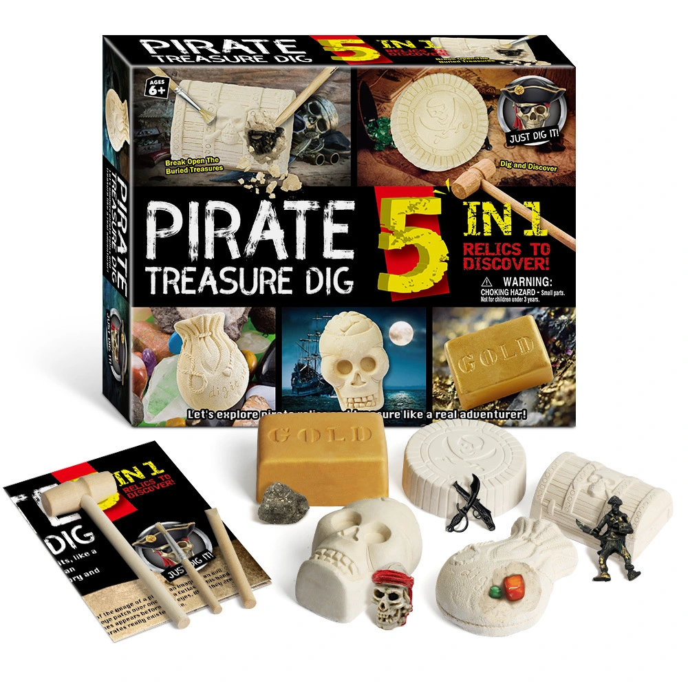 Science de la tige DIY Skeleton jouets éducatifs Dig out Pirate Treasure Kit de cochon d'apprentissage pour garçons et filles