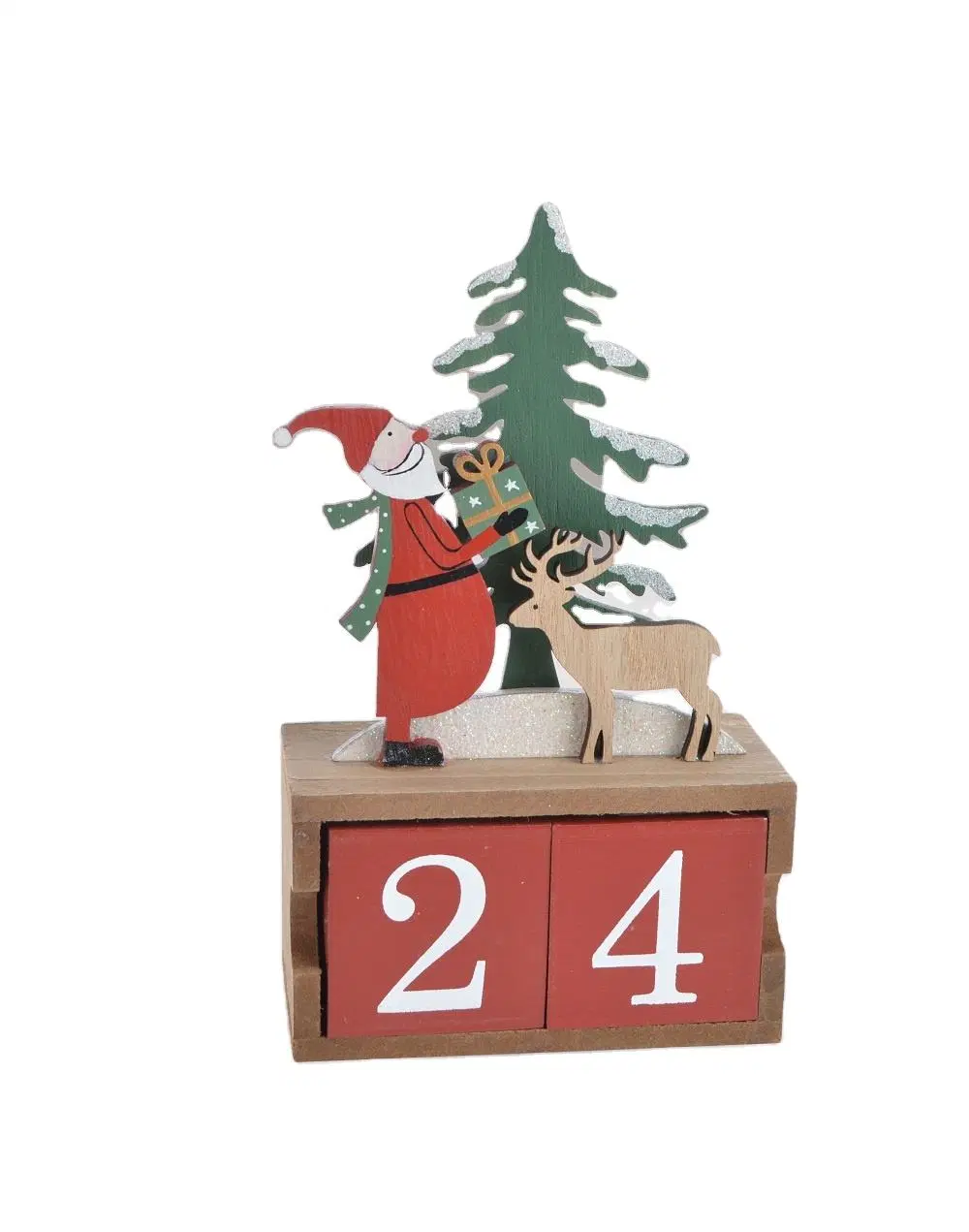 Wooden Crafts Christmas Countdown Number Wood Blocks Advent Calendar Tabletop Home Decoration