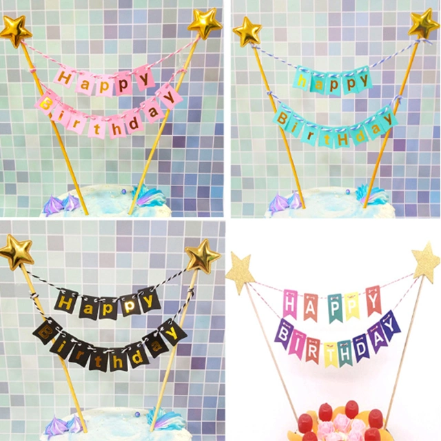 Wholesale/Supplier Christmas Birthday Cake Decoration Cake Topper 3D Funny Happy Birthday Paper Cake Topper