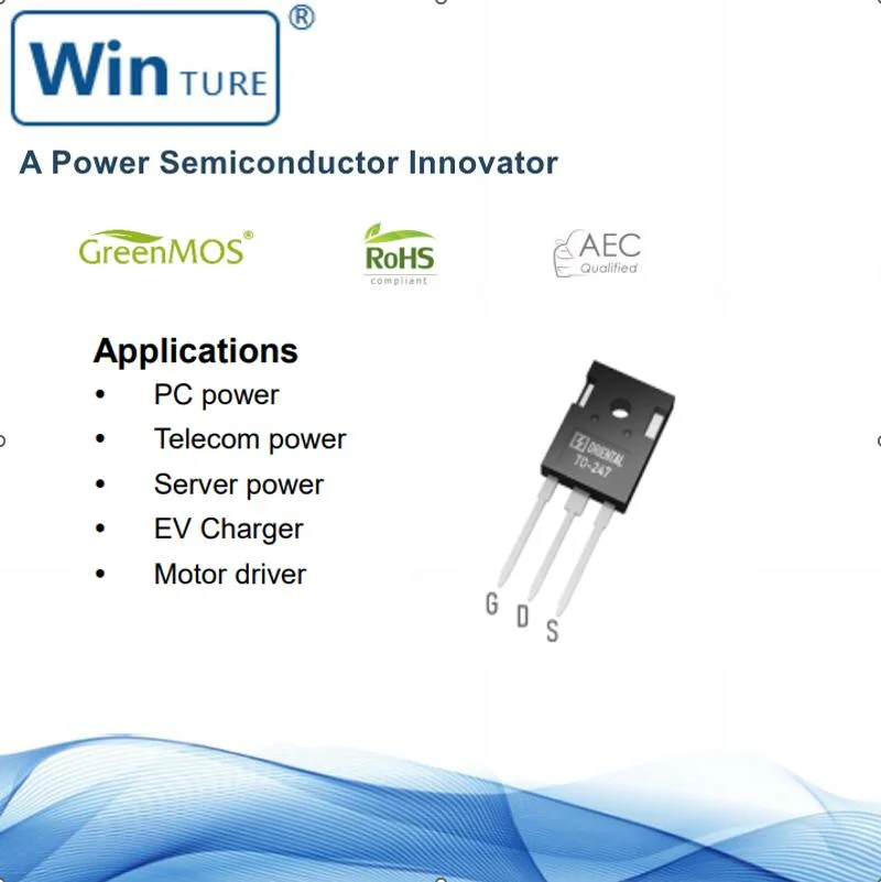 شاحن السيارة طاقة الاتصالات Og65r038hzaf To247 VDS 650V RDS38mأوم السريع منظم الجهد العالي لأنبوب الاستخراص MOSFET