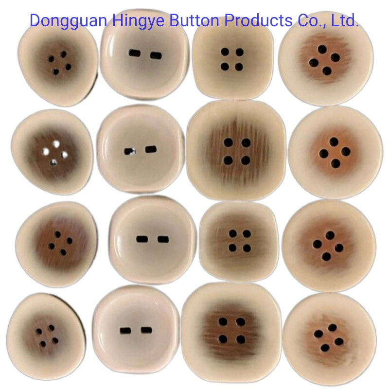 Resin Button Polyester Imitation Wooden Finishing Button for Garment Accessories