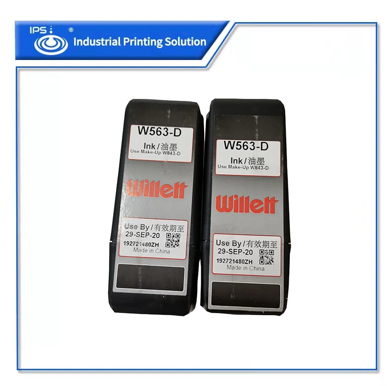 High Quality Willett Inkjet Printer Ink W563-D Orignal Cij Inkjet Printer Ink with MSDS and SGS RoHS Certificate