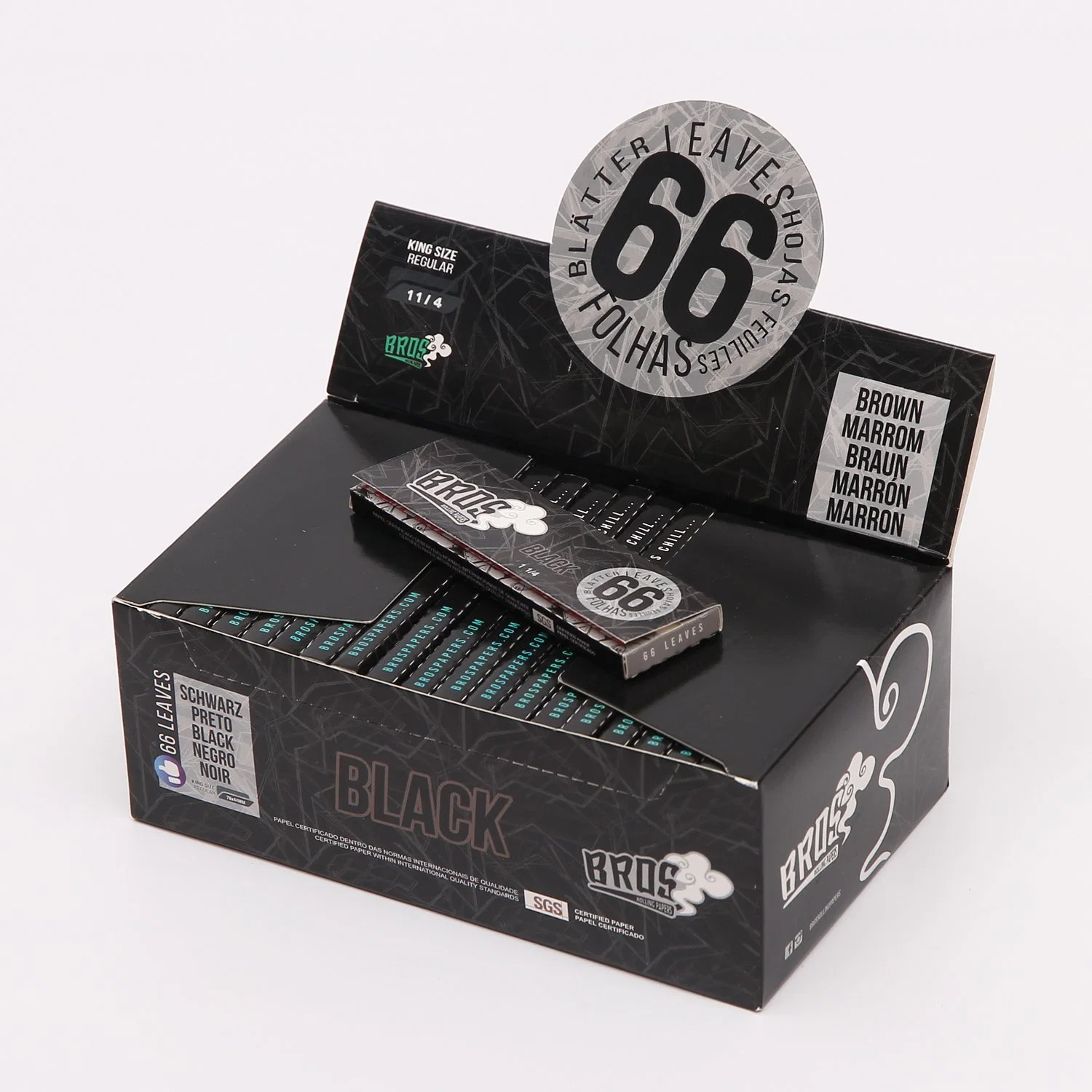 Bros Black 66 Series 78*44mm 66L Slow Burning Rolling Paper