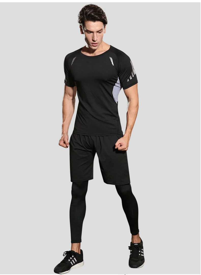 Ensemble de vêtements de sport pour hommes pour la course à pied en extérieur, le fitness et le yoga.