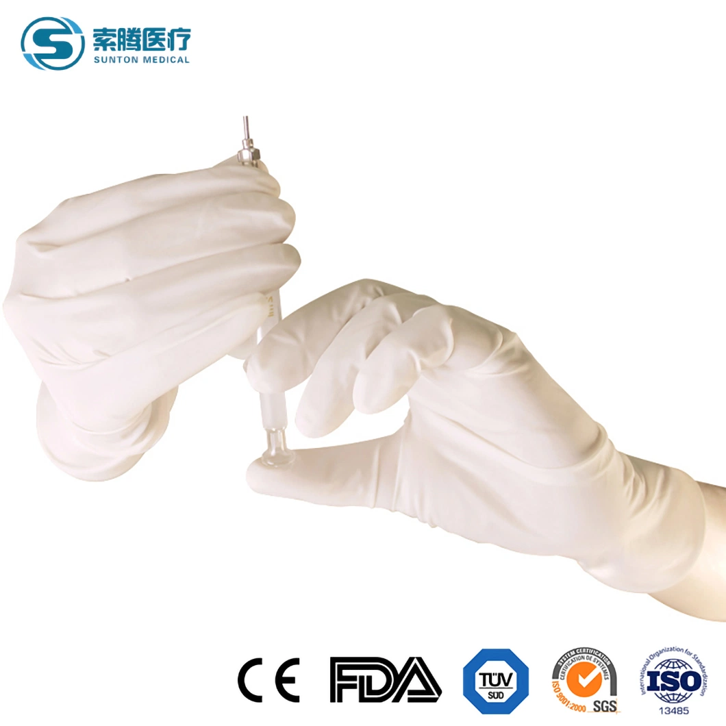 Sunton calidad médica de alta calidad Mitten China M L S. Guantes de látex de tamaño XL Fabricante Guantes quirúrgicos de muestra gratuita desechables Guantes quirúrgicos estériles