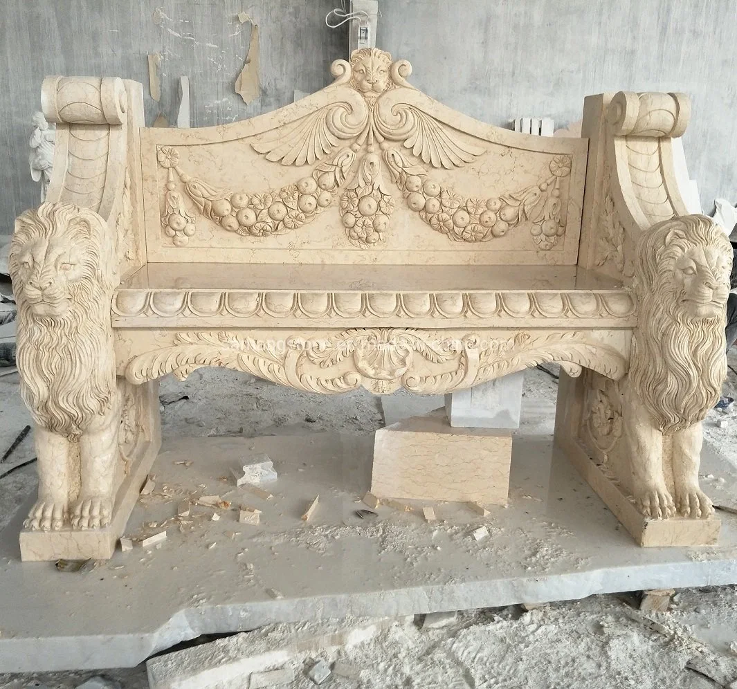 Outstanding Quality Outdoor Decorative Hand Carved Marble Benches Park Marble Bench for Sale