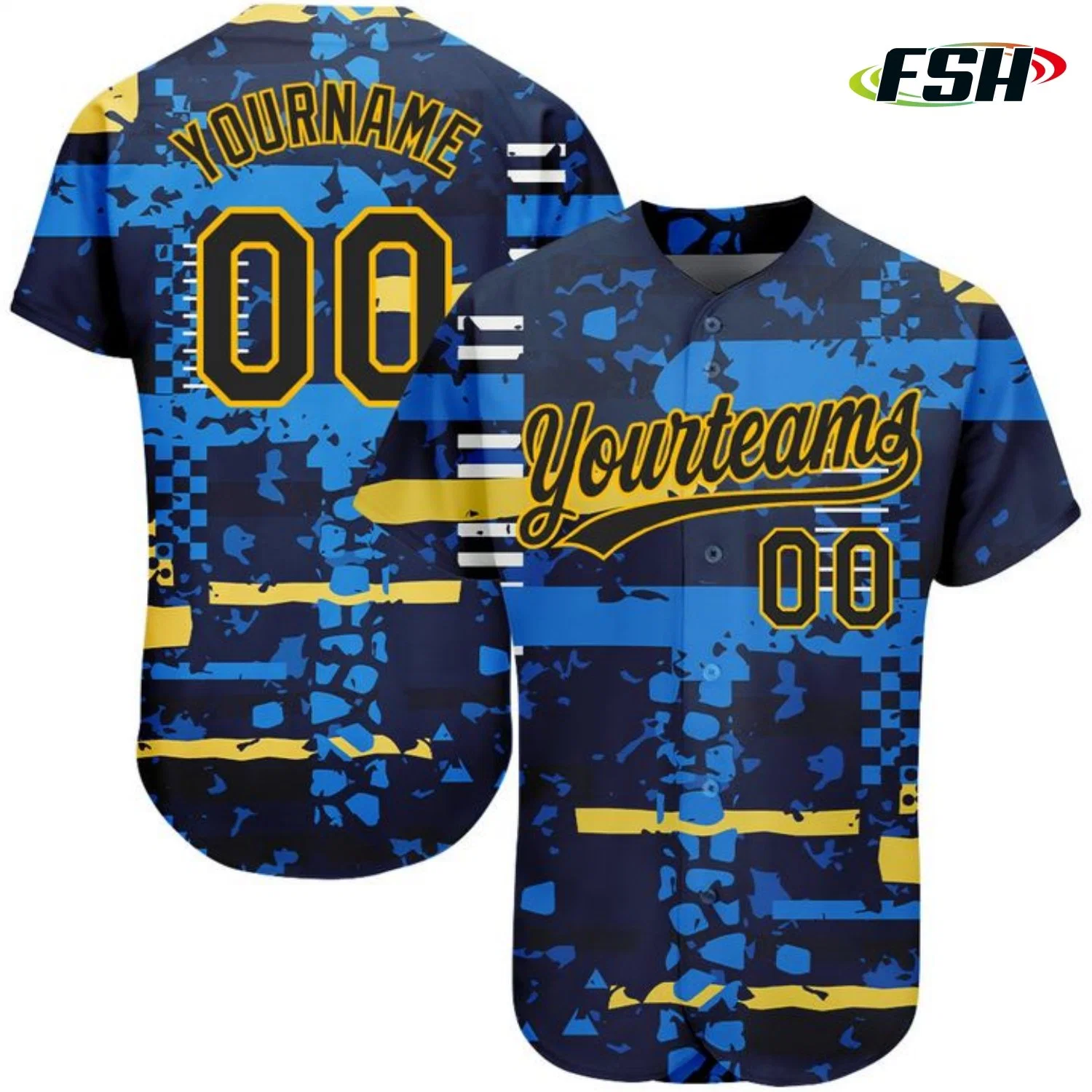 2023 New Design Mesh Fabric Custom Full Botton Baseball Uniform Sets