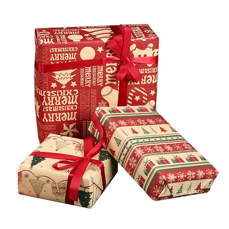 China Wholesale Rigid Custom Color Logo Printing Christmas Decorations Wrapping Paper