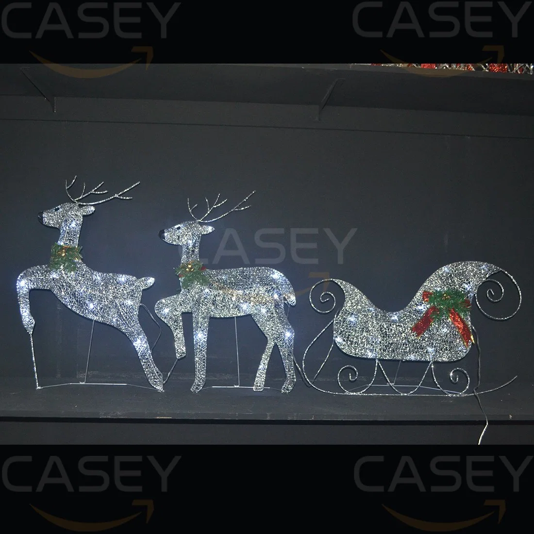 Outdoor Street Landscape Garden 3D Reindeer Decorations Holiday LED Christmas Lights