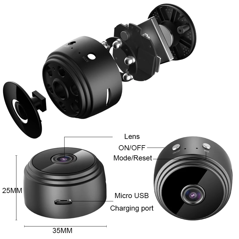 A9 Мини-камера WiFi беспроводной мониторинг Защита Безопасность Удаленный монитор Видеокамеры Видеонаблюдение Умный дом