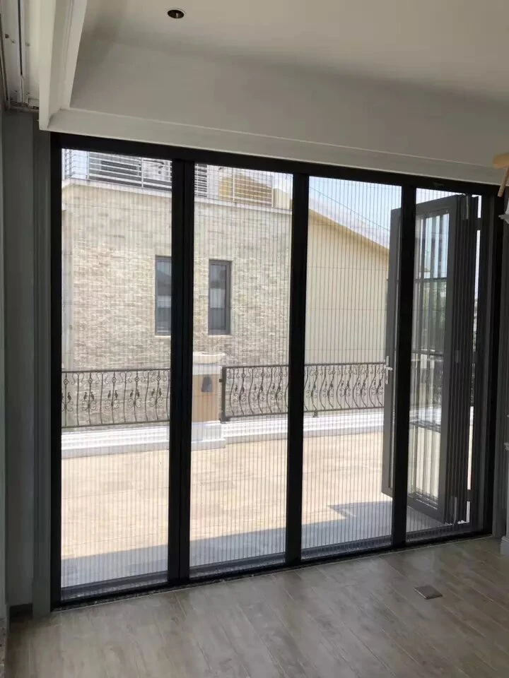 European Standard Latest Design Anti Mosquito Aluminum Frame Insect Security Screens Fly Retractable Screen Door for Windows and Doors