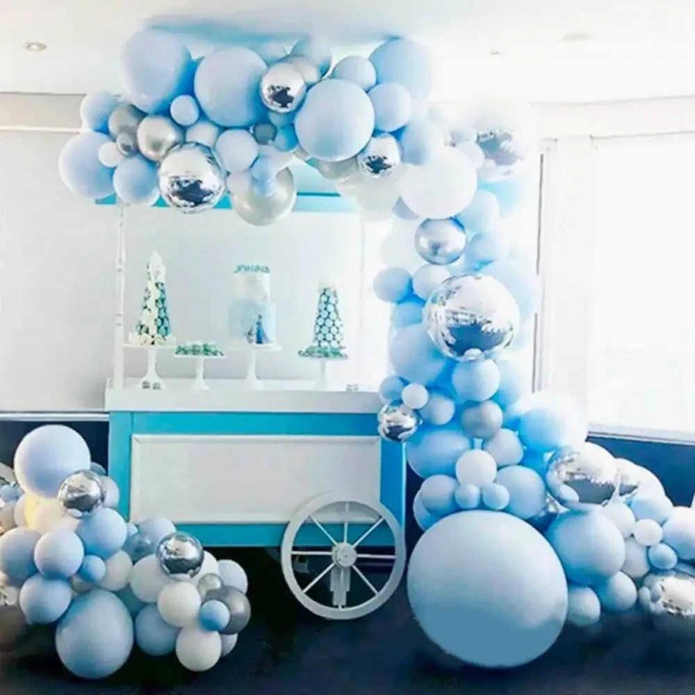 Multi Size Macarons Blue Balloon Arch Kit Birthday Party Theme Party Decoration Balloon