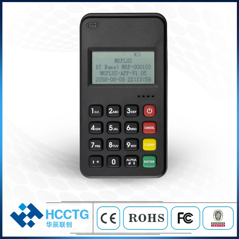 PCI EMV L1&L2 Certified Bluetooth Payment POS Terminal Supporting Msr Contact IC Contactless Card Reader (M6 PLUS)