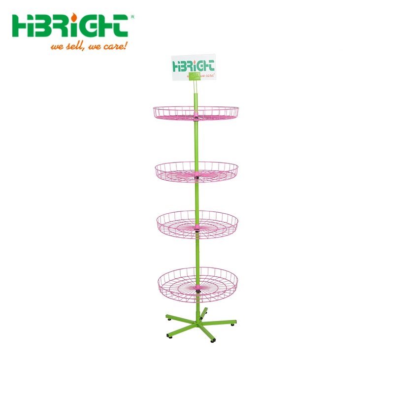 Metal Wire Roating Basket Style Display Stand