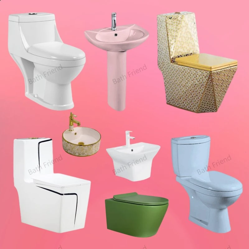 Bathroom Furniture Cheap Toilet Bowl Water Closet Golden Diamond Basin Sink Cheap Sanitary Ware Sets