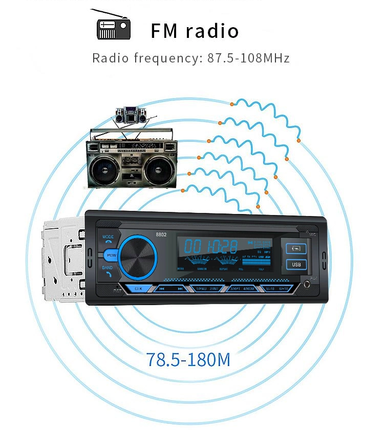 Leitor de áudio MP3 para automóvel Bluetooth FM com rádio digital universal