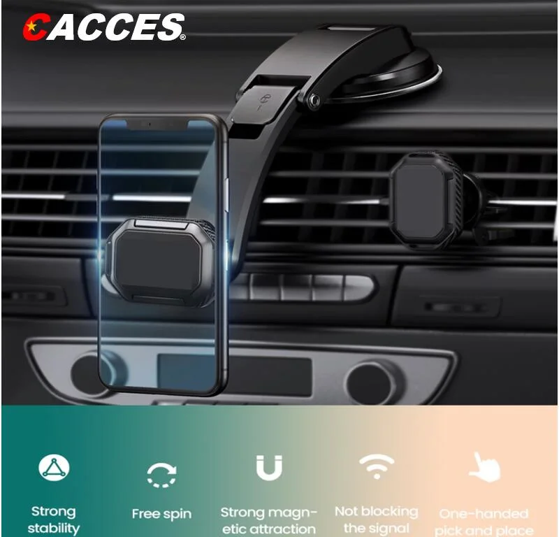 Car Phone Mount Holder Magnetic Dashboard Air Vent Outlet Windshield Windscreen Phone Holder Mobile Phone Cradle Super Magnet Car Accessories Mobile Phone Stand