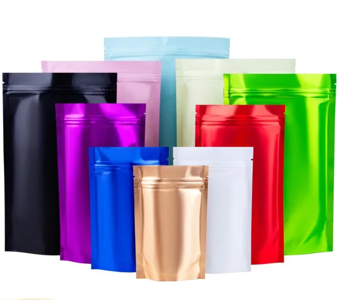 Multi Color Aluminum Foil Food Stand up Pouch Package Bag