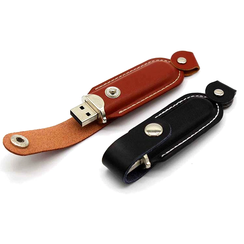 Customized Business Style Button Leather USB Flash Drive USB Flash Disk USB Driver USB Drive USB Stick USB Stick