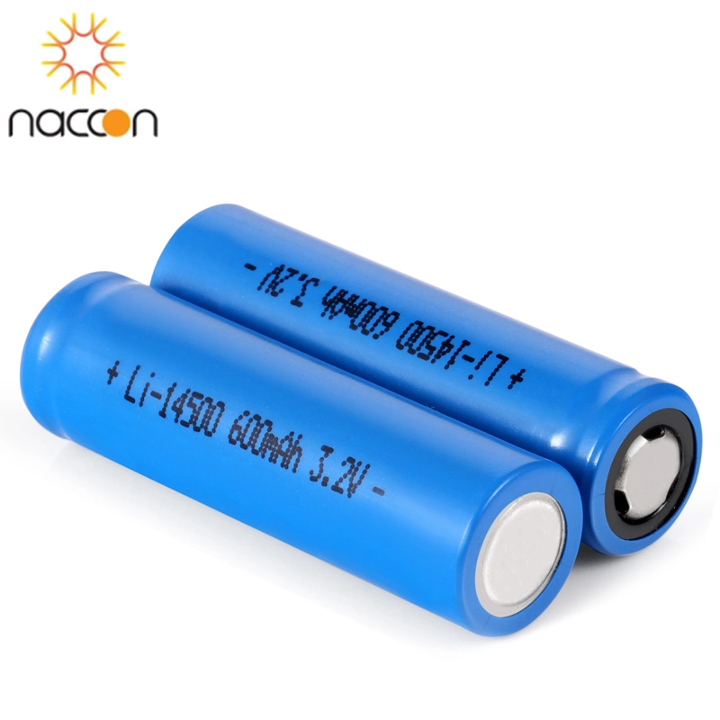 Manufacturer Factory Battery AA Size 14500 600mAh 3.2V Rechargeable LiFePO4 Battery Lithium Battery High Energy High Performance